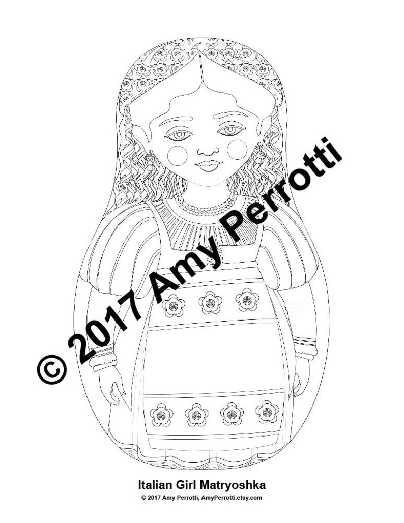 Italian Coloring Sheet Printable File Traditional Folk Dress - Etsy