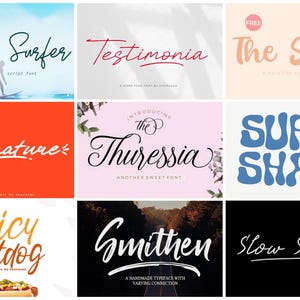 Moderne lettertypebundel - Logolettertypen, bruiloftlettertypen, handgeschreven lettertypen, Cricut-lettertypen, lettertypen voortplanten, lettertypen voor Cricut, Canva-lettertypen