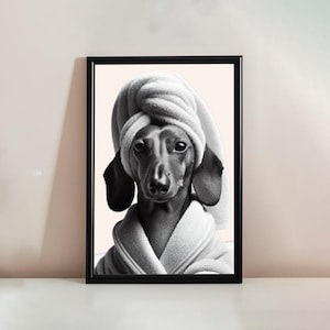 Custom Pet Portrait, Dog In Toilet, Pet in Bathtub, Funny Pet Portrait, Custom Bathroom Dog Wall Art, Personalized Pet Gift