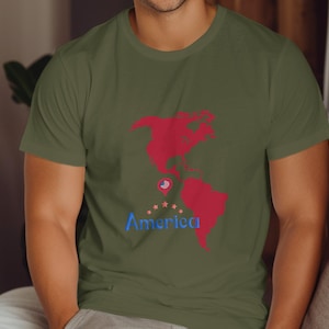 Shirt Amerika kaart, T-shirt patriottische VS, shirt Verenigde Staten, American Pride-top, kleding van 4 juli, grafisch T-shirt VS, grafische shirts