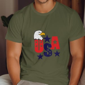 USA Eagle Patriotic T-Shirt, American Pride Tee, Independence Day Shirt, Vintage USA Graphic Tee, 4th of July Shirt, USA Eagle Shirt