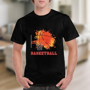 Basketball T-Shirt, Cool Basketball Design Tee, Sport Fan Apparel, Graphic Basketball Shirt, Sport Basketball Tee Shirt, Basketball Gift
