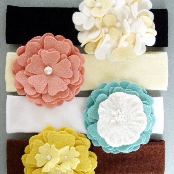 felt headbands for babies and toddlers - four seasons set