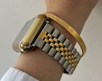 Gold Apple Watch Band Series 11/10/9/8/7/6/5/SE/SE 2/SE 3/Ultra/Ultra 2/Ultra 3 for iWatch Band 38 40 41 42 44 45 46 49mm Watch Straps