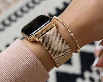 Correa milanesa para Apple Watch Series 11/10/9/8/7/6/5/SE/SE 2/SE 3/Ultra/Ultra 2/Ultra 3 para iWatch de 38, 40, 41, 42, 44, 45, 46 y 49 mm.