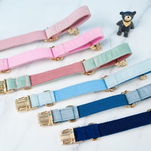 Velvet Dog Collar Leash Set with Bow, Personalise Dog Collar, Small Dog Collar, Engraved Pet Name Plate Metal Buckle, Wedding Puppy Gift