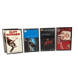 クリフ・リチャードのヴィンテージ・カセット各種、1970年代のオリジナル・レトロ・アナログ・テープ・カートリッジ、イギリスの名盤、希少なコレクターズアイテム