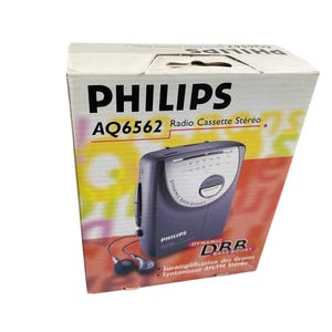 Vintage Philips AQ6562 portable stereo radio cassette player. Cassette walkman