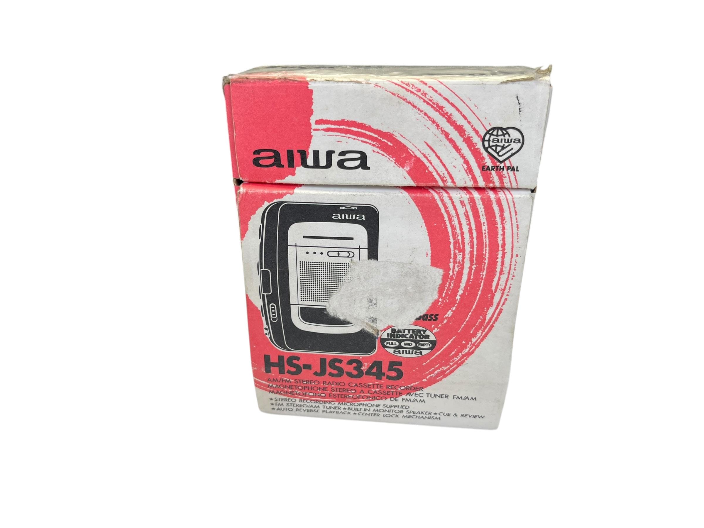 Vintage Aiwa HS-JS345 Cassette Walkman – Sleek 90s Design With