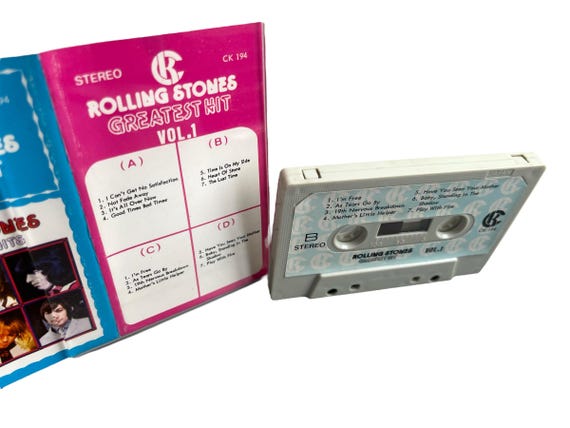 ヴィンテージ・ローリング・ストーンズのカセットテープコレクション