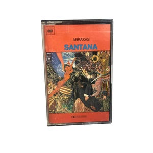 サンタナ・アブラクサス・ヴィンテージカセット、オリジナル1970年代レトロアナログテープカートリッジ、象徴的なアメリカのアルバム、希少なコレクターズアイテム