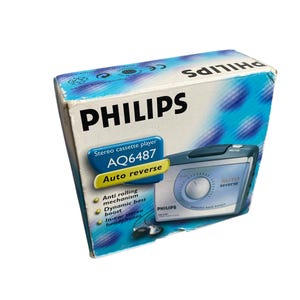 Vintage Philips  portable stereo cassette player AQ6487 designed for personal audio enjoyment.