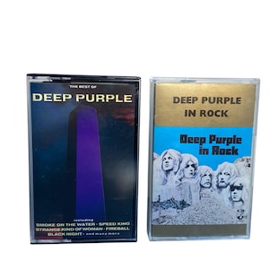 ディープパープルのビンテージカセット、1970年代のオリジナルレトロアナログテープカートリッジ、象徴的なイギリスのアルバム、希少なコレクターアイテム