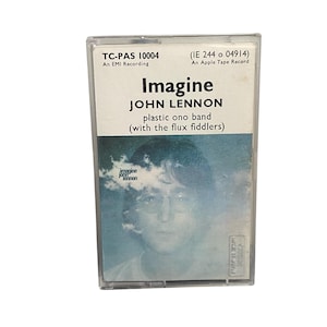ジョン レノン イマジン ヴィンテージ カセット、オリジナル 1971 年代レトロ アナログ テープ カートリッジ、象徴的なイギリスのアルバム、希少なコレクターズ アイテム