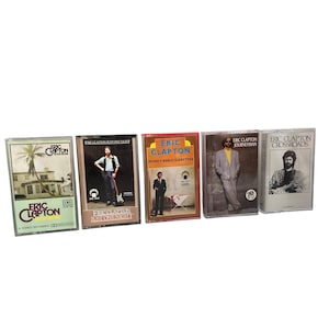 エリック・クラプトンのヴィンテージ・カセットテープ数本、1970年代のオリジナル・レトロ・アナログ・テープカートリッジ、イギリスの名盤、希少なコレクターズアイテム