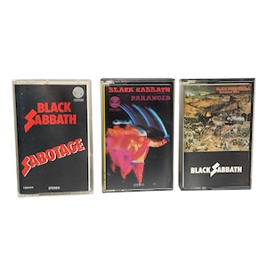 ブラック・サバスのビンテージ・カセット、1970年代のオリジナル・レトロ・アナログ・テープ・カートリッジ、イギリスの象徴的なアルバム、希少な収集品