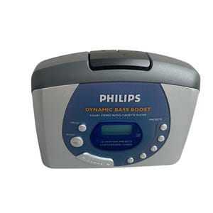 Vintage Philips AQ6681 is a portable stereo radio cassette player introduced in the 90s.