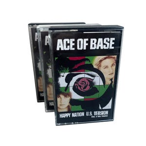 Ace Of Base Happy Nation US版ヴィンテージカセット、オリジナル1992年製レトロアナログテープカートリッジ、象徴的なポップアルバム、希少なコレクターズアイテム