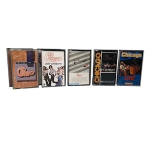 シカゴのヴィンテージカセットテープ、1980年代/90年代のオリジナルレトロアナログテープカートリッジ、アメリカの名盤アルバム、希少なコレクターズアイテム