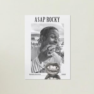 ASAP Rocky asap rocky Aesthetic Black and White Flacko 1988 Digital Poster 2