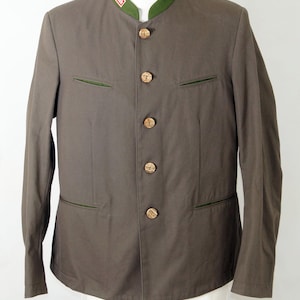 Vintage gray cotton  Tyrolean Oktoberfest Austrian jacket trench, marked size 56