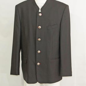 Black Wool Trachten Jacket Austrian Men's Tyrolean