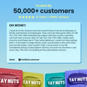 Yay Nuts Butter Toffee Cashews, Almonds, Peanuts & Pecans – 12 oz Each | Sweet Crunchy Nut Snacks | Gourmet Treats for Gifts, Office, School image 3