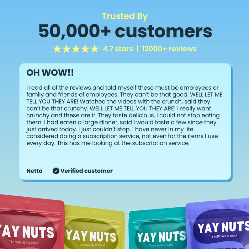 Yay Nuts Butter Toffee Cashews, Almonds, Peanuts & Pecans – 12 oz Each | Sweet Crunchy Nut Snacks | Gourmet Treats for Gifts, Office, School image 3
