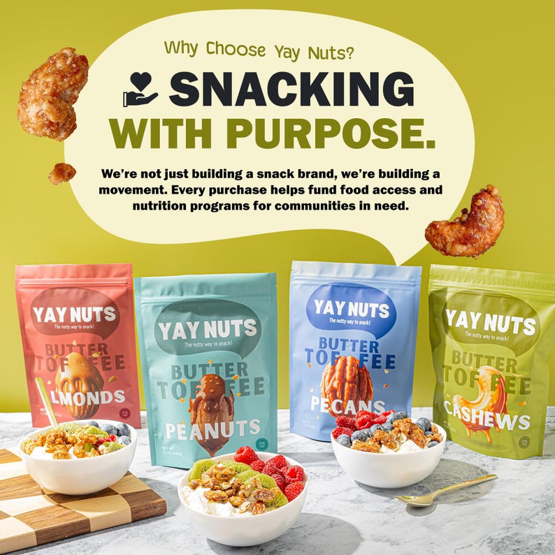 Yay Nuts Butter Toffee Cashews, Almonds, Peanuts & Pecans – 12 oz Each | Sweet Crunchy Nut Snacks | Gourmet Treats for Gifts, Office, School image 6
