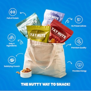 Yay Nuts Butter Toffee Cashews, Almonds, Peanuts & Pecans – 12 oz Each | Sweet Crunchy Nut Snacks | Gourmet Treats for Gifts, Office, School image 2