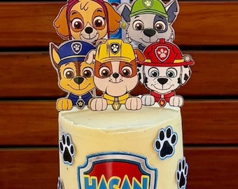 Adorno digital para tarta de perro – 5 figuras PNG – Adorno imprimible – Descarga instantánea