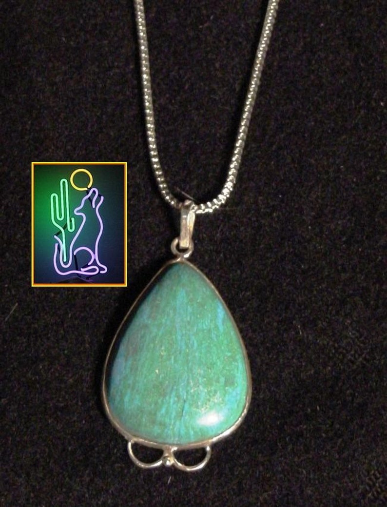 Sterling Silver Hand Painted Jasper Pendant on 20 inch 2mm Box Chain image 2