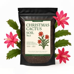 Premium Christmas Cactus Soil – Organic, Nutrient-Rich, Optimal-Draining Potting Mix for Schlumbergera – Promotes Healthy Roots