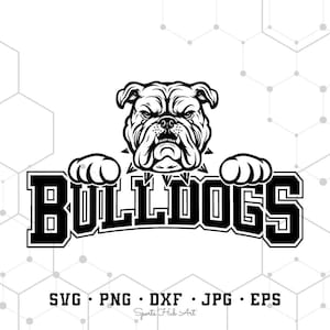 Bulldogs Mascot Svg Png, Mascot Shirt Design, School Spirit, Bulldog Mom Svg, Digital Download, Sublimation Ready