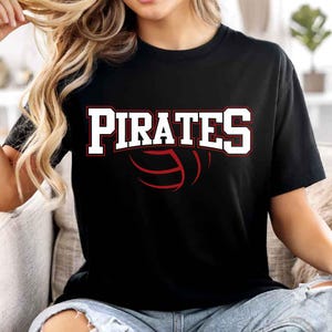 Pirates Mascot SVG PNG, Pirates Volleyball SVG, Varsity Pirates Shirt, School Spirit Mascot Svg, Volleyball Cheer Sublimation, Football Mom