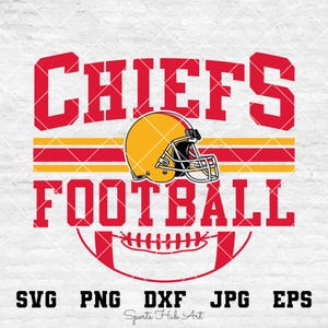 Chiefs Football Svg, Football Svg, Sports Svg, Football Shirt, Sublimation Designs, Png Dxf Jpg Eps