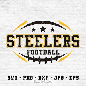 Steelers Football Svg, Football Svg, Sports Svg, Football Shirt, Sublimation Designs, Png Dxf Jpg Eps