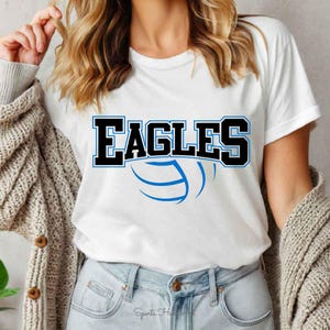 Eagles Mascot SVG PNG, Eagles Volleyball SVG, Varsity Eagles Shirt, School Spirit Mascot Svg, Volleyball Cheer Sublimation, Football Mom Svg