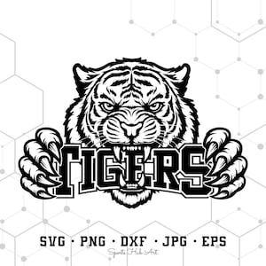 Tigers Mascot Svg Png, Mascot Shirt Design, School Spirit, Tigers Mom Svg, Digital Download, Sublimation Ready