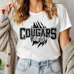 Cougars Mascot SVG PNG, Cougars Cheer Svg, Cougars Shirt Svg, Cougars Sports Svg, School Spirit Mascot Svg, Football Svg