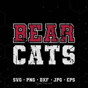 Bearcats SVG PNG, Bearcats Shirt Design, School Spirit Cheer Mom Png, Bearcats Team Pride, Bearcats Cheer Svg, Sublimation Designs