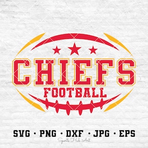 Chiefs Football Svg, Football Svg, Sports Svg, Football Shirt, Sublimation Designs, Png Dxf Jpg Eps