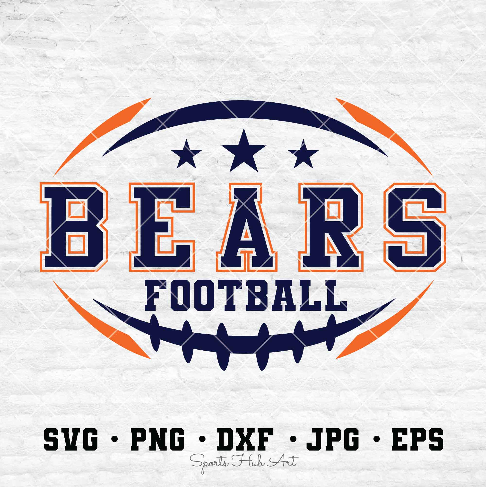 Bears Football Svg, Football Svg, Sports Svg, Football Shirt, Sublimation Designs, Png Dxf Jpg Eps