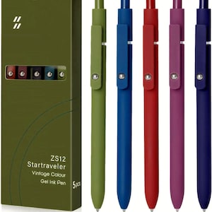 Dark Mode Gel Pens: Quick Dry Black Ink, Fine Point 0.5mm - Set of 5