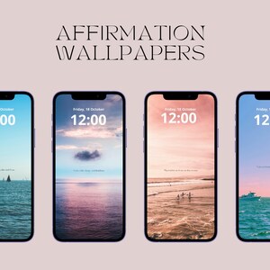 Ocean Affirmation Wallpaper | Minimalist Sea-Themed Digital Background | Inspirational Coastal Phone Wallpaper | Daily Motivation