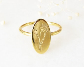 Birth Flower Ring, Birth Month Ring, Birthday Ring, Birthday Gifts For Her, Best Friend Gift, 925 Sterling Silver Ring