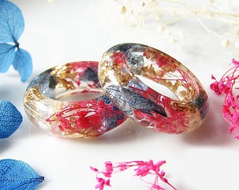 Resin Ring, Real Flower Ring, Pressed Flower Ring, Real Flower Jewelry, Gift For Her