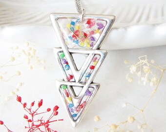 Pressed Flower Necklace, Resin Jewelry, Floral Necklace