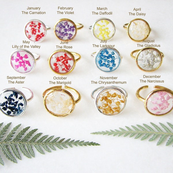 Resin Rings Flower Etsy