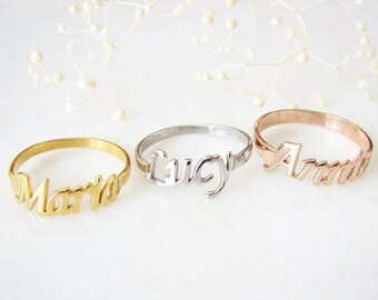 Name Ring, Stackable Ring, Sterling Silver Ring, Best Friend Gift, Personalized Gifts